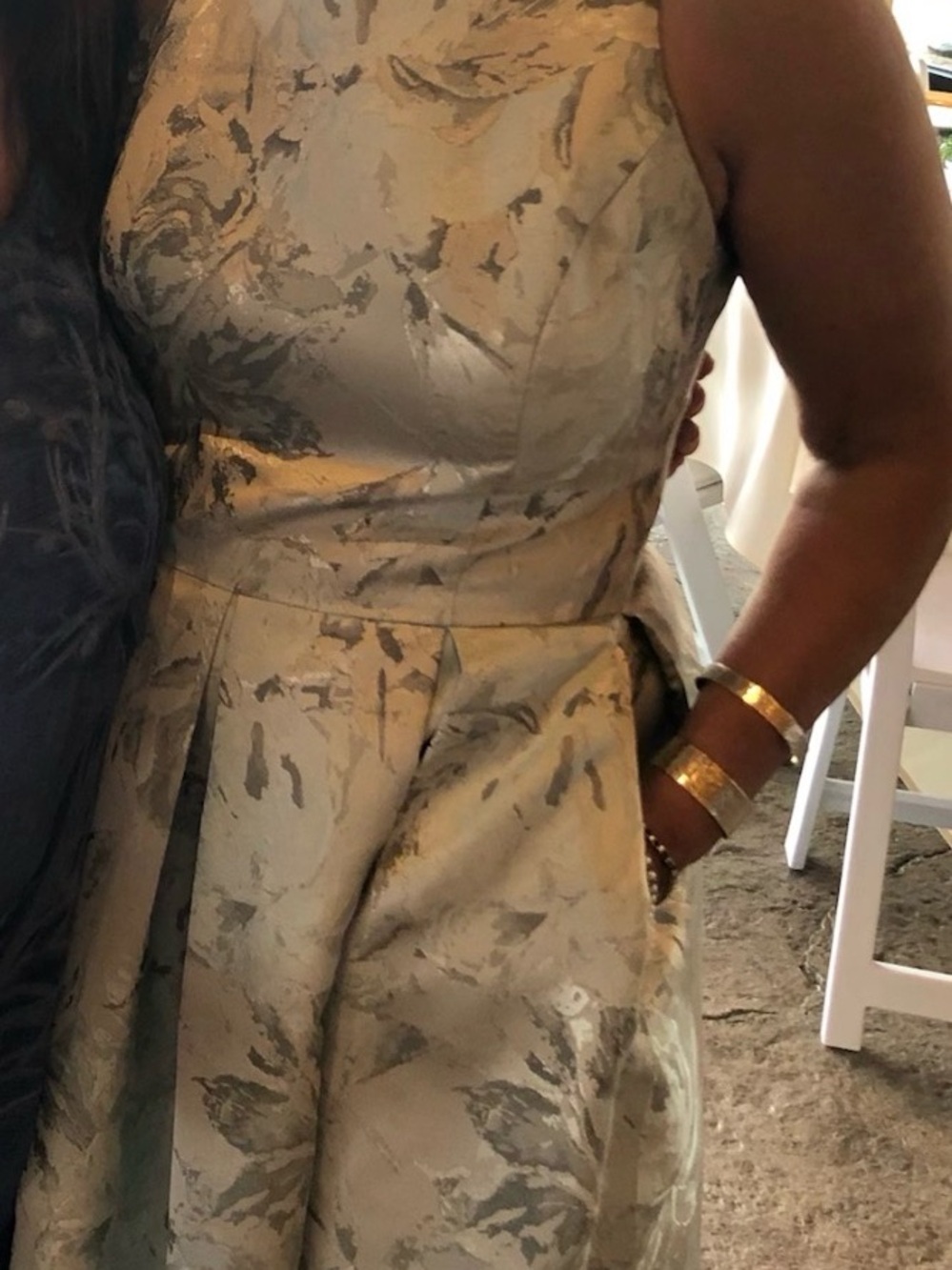 G
BHLDN Silver Blue Gray Floral Jacquard Maxi Gown ,GORGEOUS with Pockets! - Picture 8 of 8